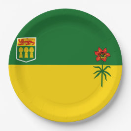 Prato De Papel Saskatchewan Flag