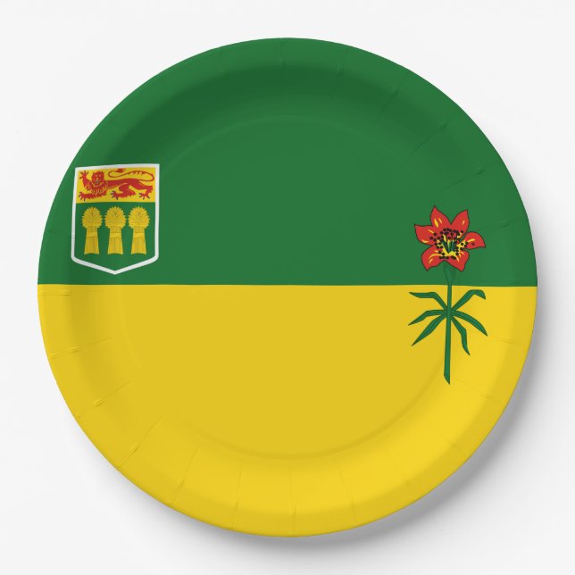 Prato De Papel Saskatchewan Flag (Frente)