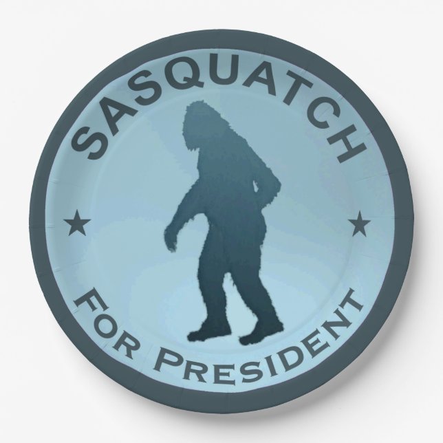 Prato De Papel Sasquatch Para Presidente (Frente)