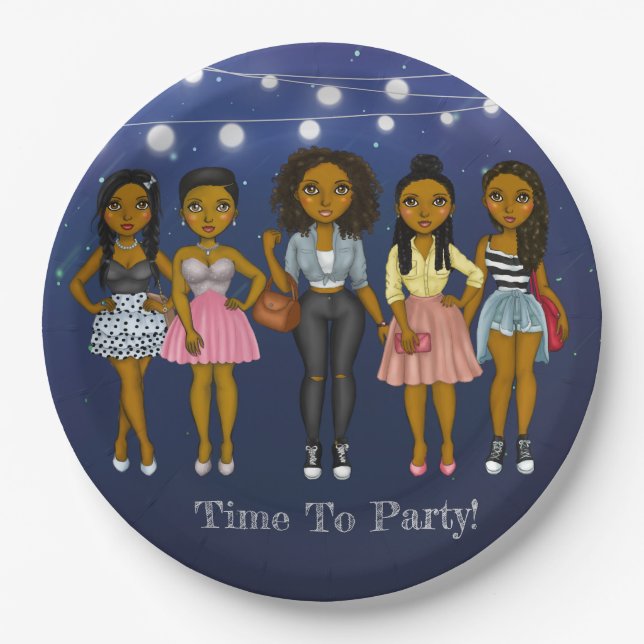 Prato De Papel Sassy Diva Time To Party Decoror Plate (Frente)