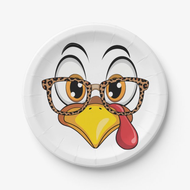 Prato De Papel Sassy Thanksgiving Turkey  (Frente)