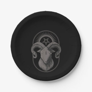 Prato De Papel Satã oculta do Pentagrama do Diabo Satã de Oculto