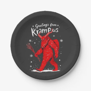Prato De Papel Saudações do Natal de Krampus Xmas