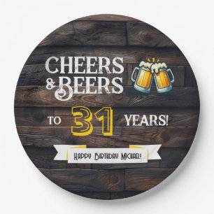 Prato De Papel Saudações e Cervejas para 31 Anos de Aniversário R