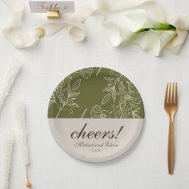 Prato De Papel Saúde Floral do Tone da Terra! Favor de Porta copo