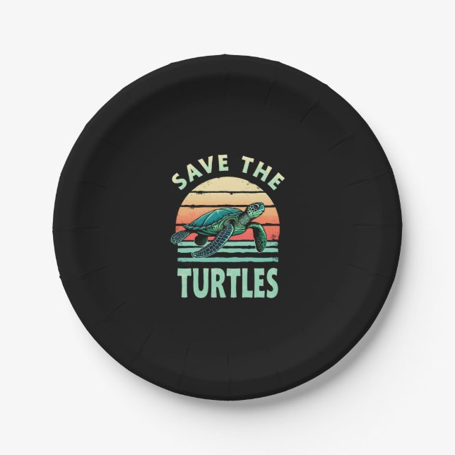 Prato De Papel Save The Turtles Animal Turtle Pet Lover (1) (Frente)