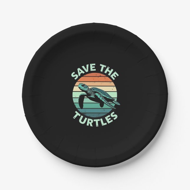 Prato De Papel Save The Turtles Animal Turtle Pet Lover (4) (Frente)