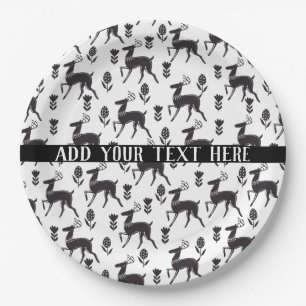Prato De Papel Scandia Folk Art Deer