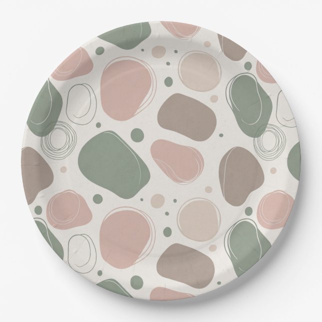 Prato De Papel Scandinavian Abstract Design Paper Plate (Frente)