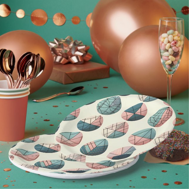 Prato De Papel Scandinavian Easter Egg Paper Plates (Múltiplo)