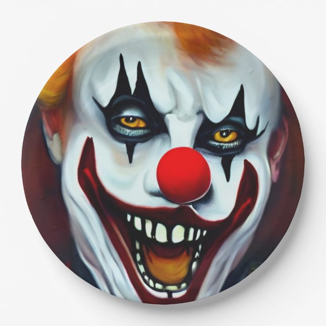 Prato De Papel Scary Clown Paper Plates (Frente)