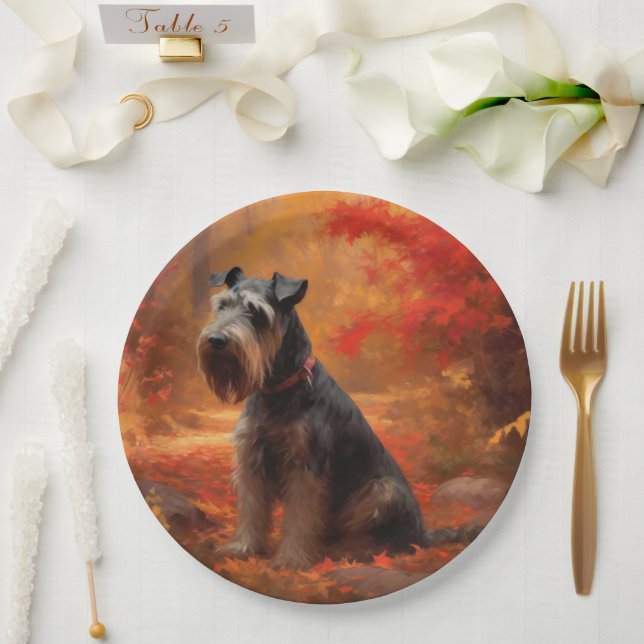 Prato De Papel Schnauzer: Folhas de outono caem inspiração (Casamento)