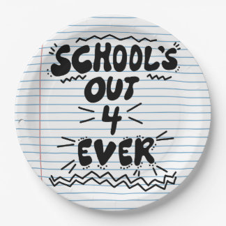 Prato De Papel School’s Out Forever Loose Leaf Paper Plates