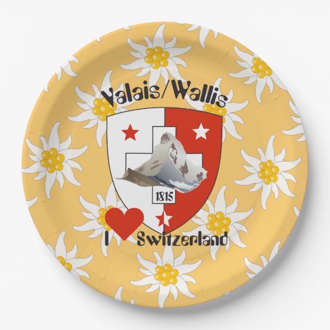 Prato De Papel Schweiz Suisse Wallis Valais Teller (Frente)