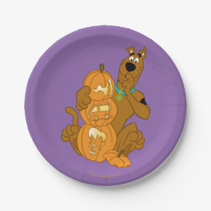 Prato De Papel Scooby-Doo Halloween Jack-O-Lanterna