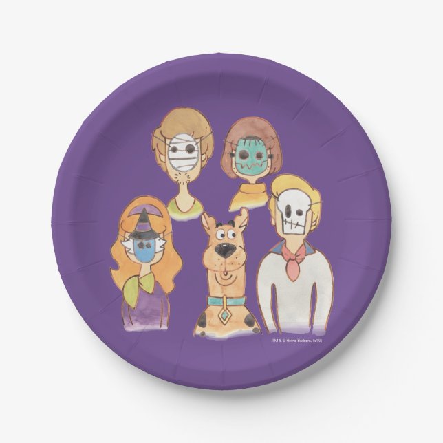 Prato De Papel Scooby-Doo | Nossos Máscaras de Halloween (Frente)