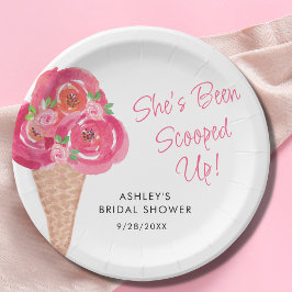 Prato De Papel Scooped Up Ice Cream Bridal Shower Personalized