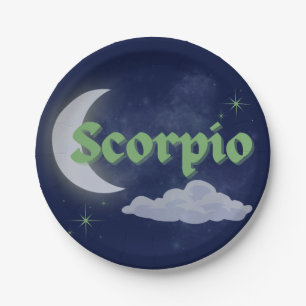 Prato De Papel Scorpio Celestial Moon Stars Astrologia Arte