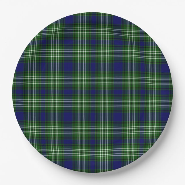 Prato De Papel Scotland Tweedside District Tartan (Frente)