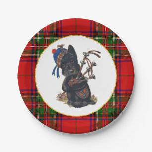 Prato De Papel Scottie bonito que joga Bagpipes