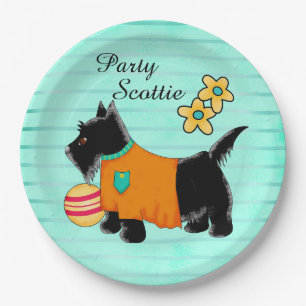 Prato De Papel Scottie Terrier Dog Name Personalizado
