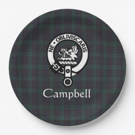 Prato De Papel Scottish Campbell Crest Crachá & Tartan