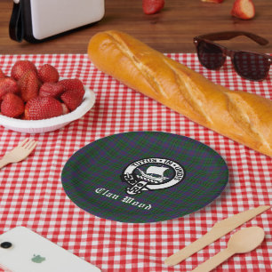 Prato De Papel Scottish Clan Wood Crest & Tartan