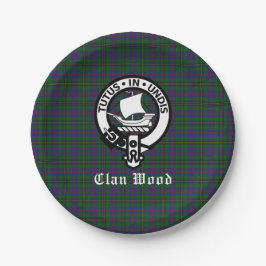 Prato De Papel Scottish Clan Wood Crest & Tartan