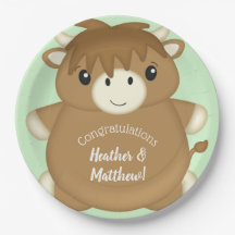 Scottish Highland Cow Chá de fraldas Green