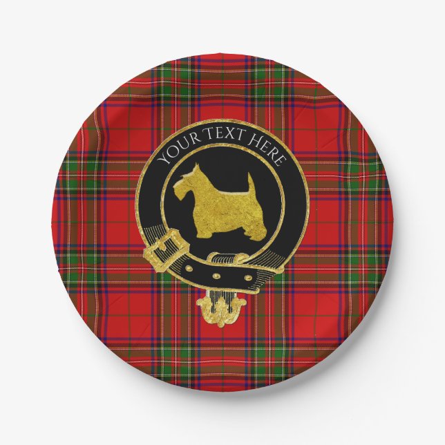 Prato De Papel Scottish Terrier Clan Crest  (Frente)
