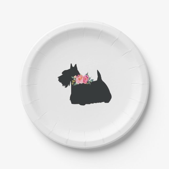 Prato De Papel Scottish Terrier Scottie Dog (Frente)