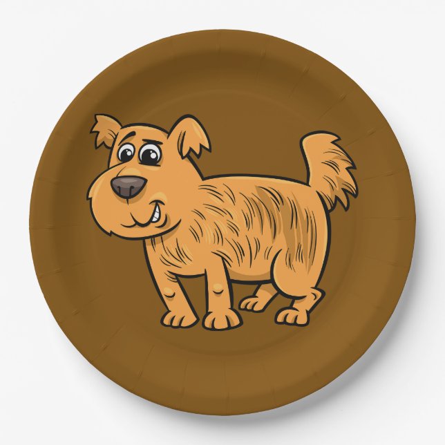 Prato De Papel Scruffy Orange Puppy Dog (Frente)
