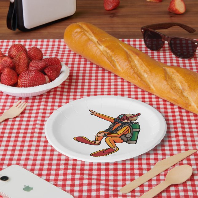 Prato De Papel Scuba Diver (Piquenique)