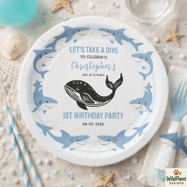 Prato De Papel Sea Animals Shark 1st Birthday | Under the Sea 