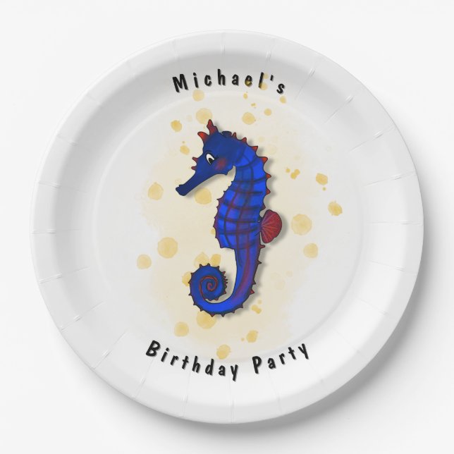 Prato De Papel Sea HorseParty (Frente)