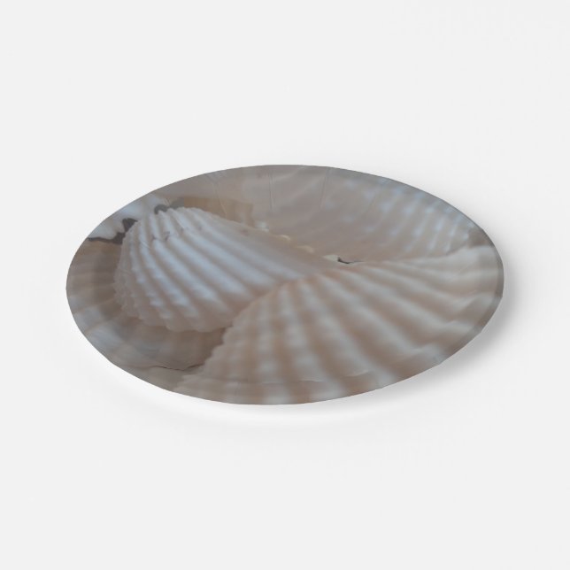 Prato De Papel Sea Shells Love, Summer Beach Picnic, Papel Plate (Inclinado)