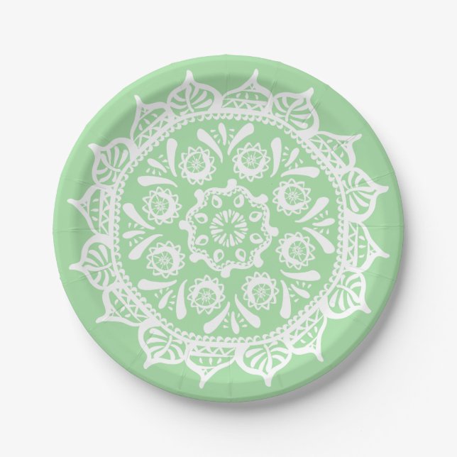Prato De Papel Seafoam Mandala (Frente)