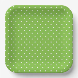 Prato De Papel Seamless  bright lime polka dot pattern 