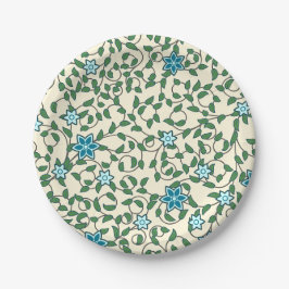 Prato De Papel Seamless floral pattern on beige background