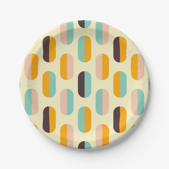 Prato De Papel Seamless geometric pattern in retro vibes (Frente)