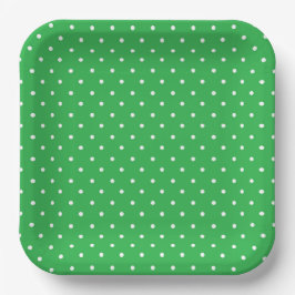 Prato De Papel Seamless green background polka dot pattern