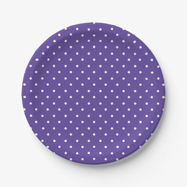 Prato De Papel Seamless  medium purple polka dot pattern (Frente)
