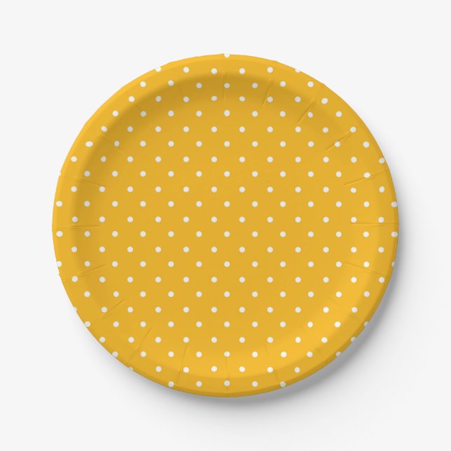Prato De Papel Seamless yellow-orange  polka dot  pattern  (Frente)