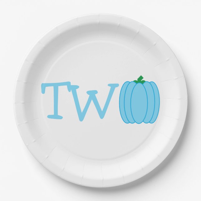 Prato De Papel Segundo aniversário de abóbora (Frente)