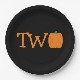 Prato De Papel Segundo aniversário de abóbora