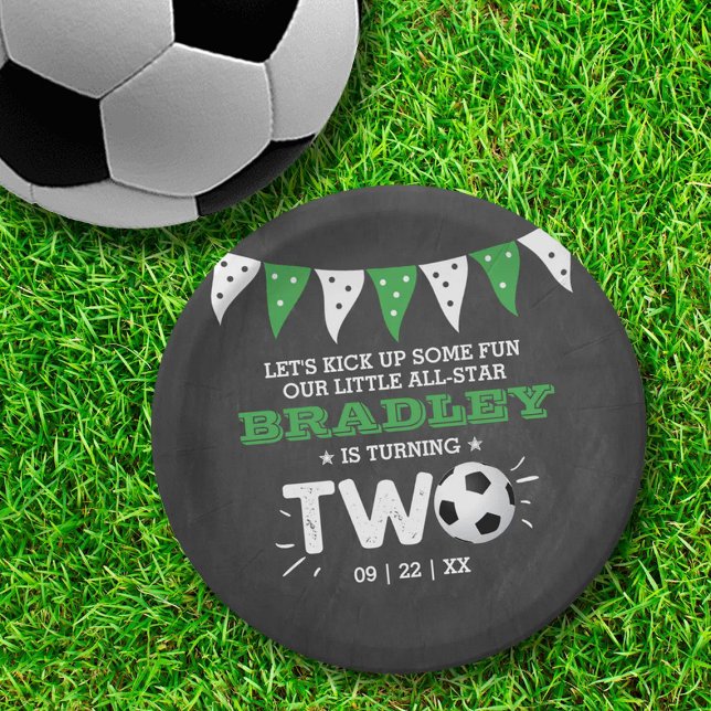 Prato De Papel Segundo aniversário de bola de futebol All-star (Criador carregado)