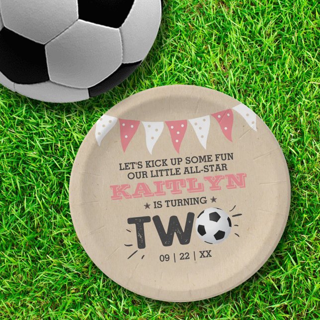 Prato De Papel Segundo aniversário de bola de futebol All-star (Criador carregado)