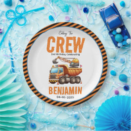 Prato De Papel Segundo aniversário de Bombeiros de Construção