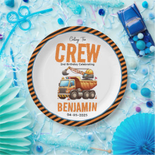 Prato De Papel Segundo aniversário de Bombeiros de Construção