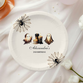 Prato De Papel Segundo aniversário de Dia das Bruxas Vintage Goth